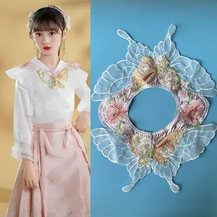 Original horse face skirt, organza embroidery piece, cheongsam, Hanfu collar, cloud shoulder,2024-07-01 11:47:46